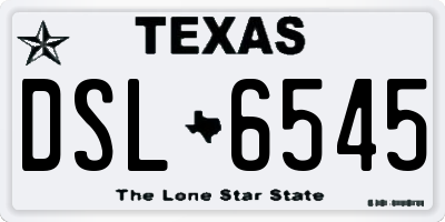 TX license plate DSL6545