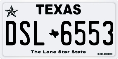 TX license plate DSL6553