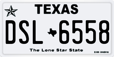 TX license plate DSL6558