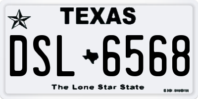 TX license plate DSL6568