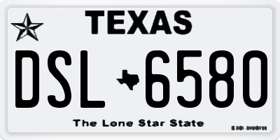 TX license plate DSL6580