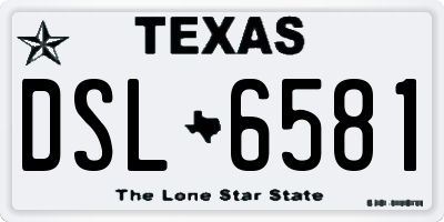 TX license plate DSL6581