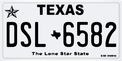 TX license plate DSL6582