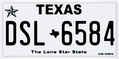 TX license plate DSL6584