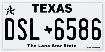 TX license plate DSL6586