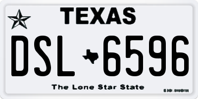 TX license plate DSL6596