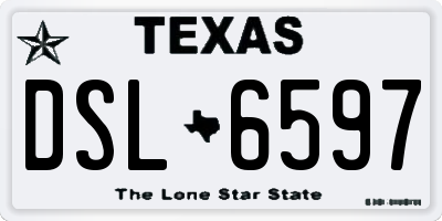 TX license plate DSL6597