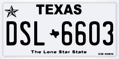 TX license plate DSL6603