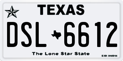 TX license plate DSL6612