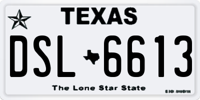 TX license plate DSL6613