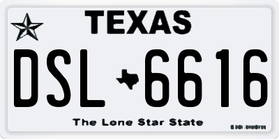 TX license plate DSL6616