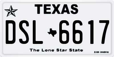 TX license plate DSL6617