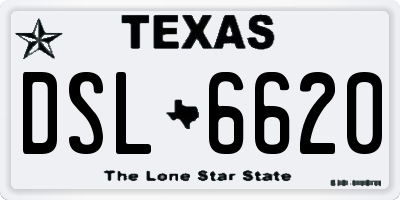 TX license plate DSL6620