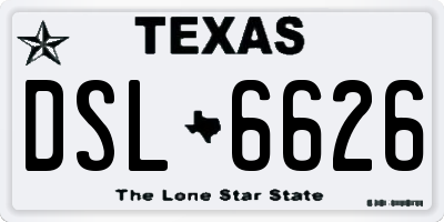 TX license plate DSL6626