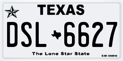 TX license plate DSL6627