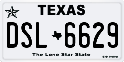 TX license plate DSL6629