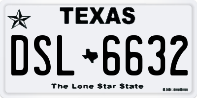 TX license plate DSL6632