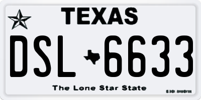 TX license plate DSL6633