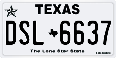 TX license plate DSL6637