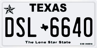 TX license plate DSL6640