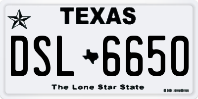 TX license plate DSL6650