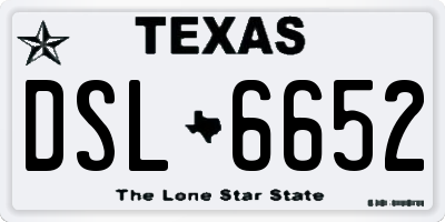 TX license plate DSL6652