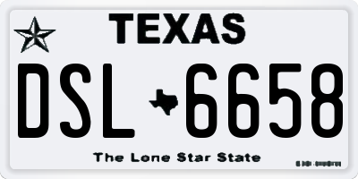 TX license plate DSL6658