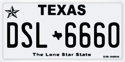 TX license plate DSL6660