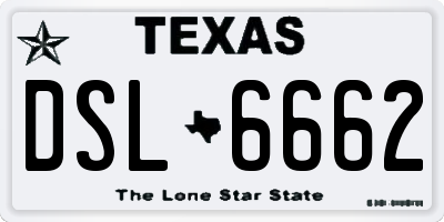 TX license plate DSL6662