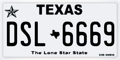 TX license plate DSL6669