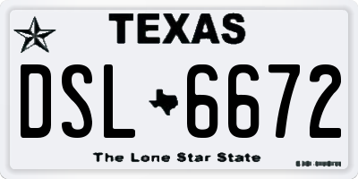 TX license plate DSL6672