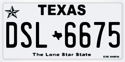 TX license plate DSL6675