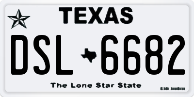 TX license plate DSL6682