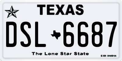 TX license plate DSL6687