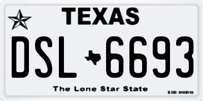 TX license plate DSL6693