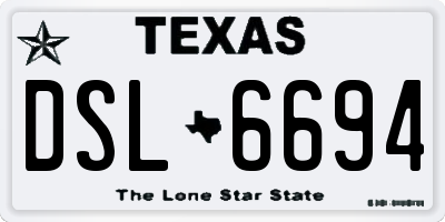 TX license plate DSL6694