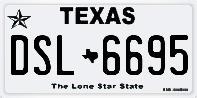 TX license plate DSL6695