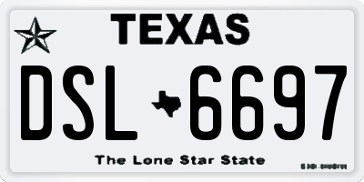 TX license plate DSL6697