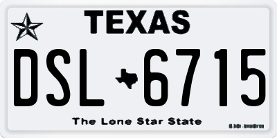 TX license plate DSL6715