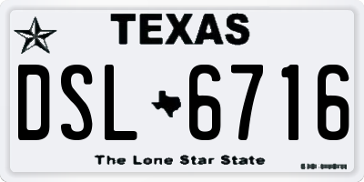 TX license plate DSL6716