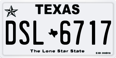 TX license plate DSL6717