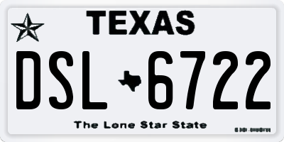 TX license plate DSL6722