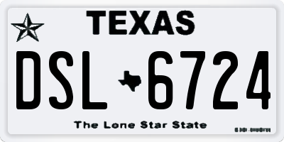 TX license plate DSL6724