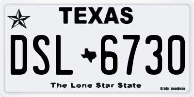 TX license plate DSL6730