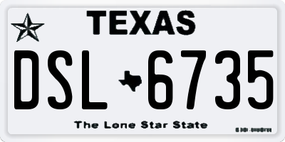 TX license plate DSL6735