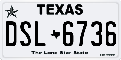 TX license plate DSL6736