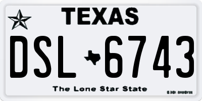 TX license plate DSL6743