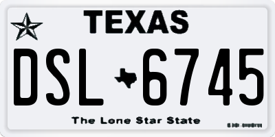 TX license plate DSL6745