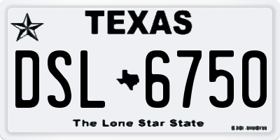 TX license plate DSL6750