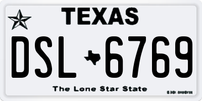 TX license plate DSL6769